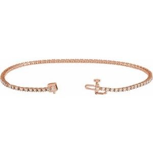 14K Rose 1 CTW Lab-Grown Diamond Line 7 1/4" Bracelet Ethereal Legacy Boutiques