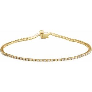 14K Yellow 1 CTW Lab-Grown Diamond Line 7 1/4" Bracelet Ethereal Legacy Boutiques