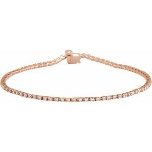 14K Rose 1 CTW Lab-Grown Diamond Line 7 1/4" Bracelet Ethereal Legacy Boutiques