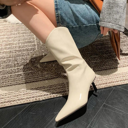 Elegant Stiletto Mid-Calf Boots Country in My Heart