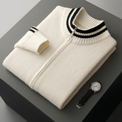 Men's Half-high Collar Knitted Slim-fitting All-matching Striped Sweater Grayceful LLC