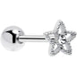 Clear Gem Star Texture Barbell Tongue Ring BodyCandy