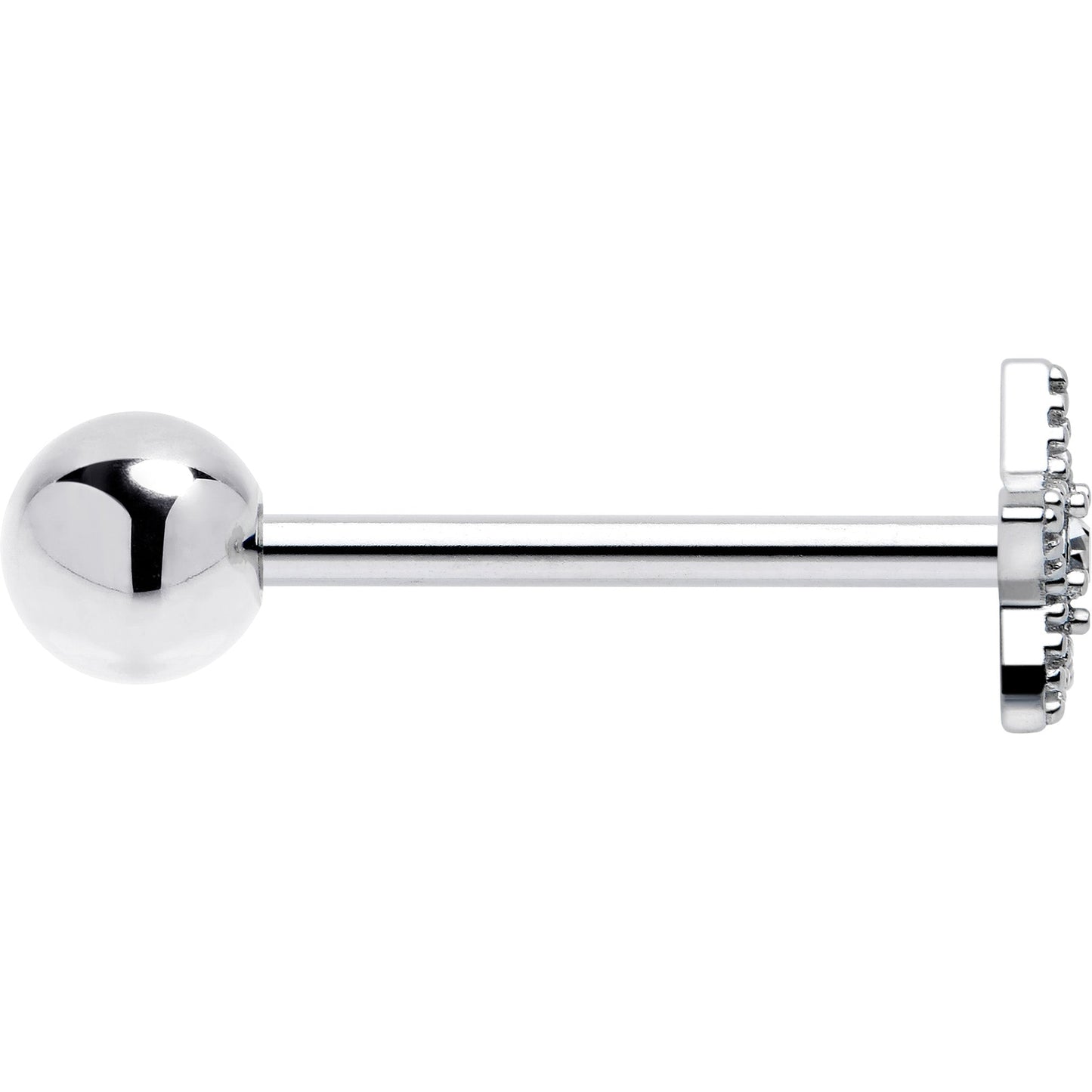 Clear Gem Star Texture Barbell Tongue Ring BodyCandy