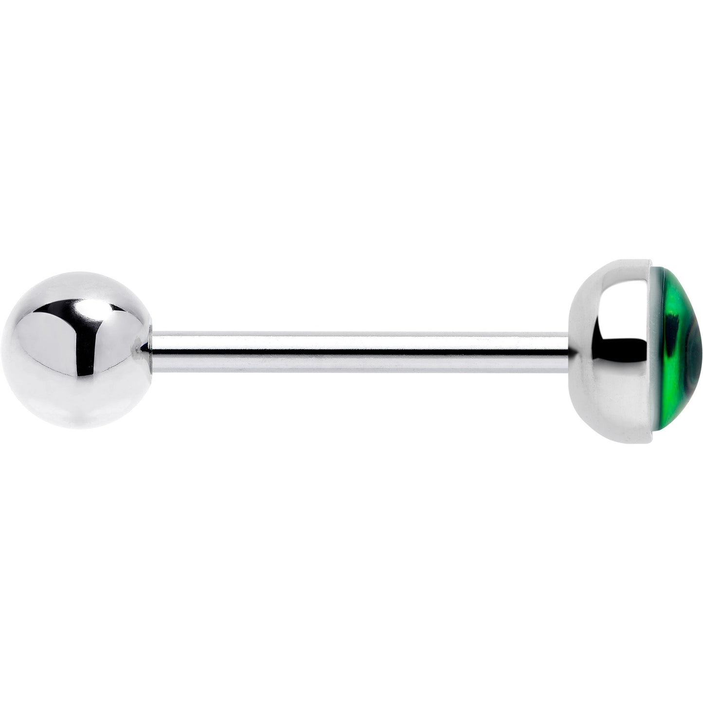 Kitty Green Eye UV Reactive Barbell Tongue Ring BodyCandy