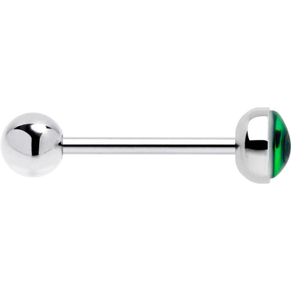 Kitty Green Eye UV Reactive Barbell Tongue Ring BodyCandy