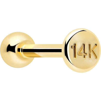 14k Solid Yellow Gold 2mm CZ Gem Threadless Push In Flat Back Stud BodyCandy