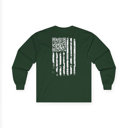 American Flag QR Code Long Sleeve Tee The Devil's Pickle