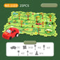 DIY assembly of children's puzzle track car with various scenarios city map construction electric puzzle track car