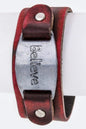 Believe Metal Tag Leather Cuff Shop Style & More | Fresh Looks, Everyday Deals & Free Shipping