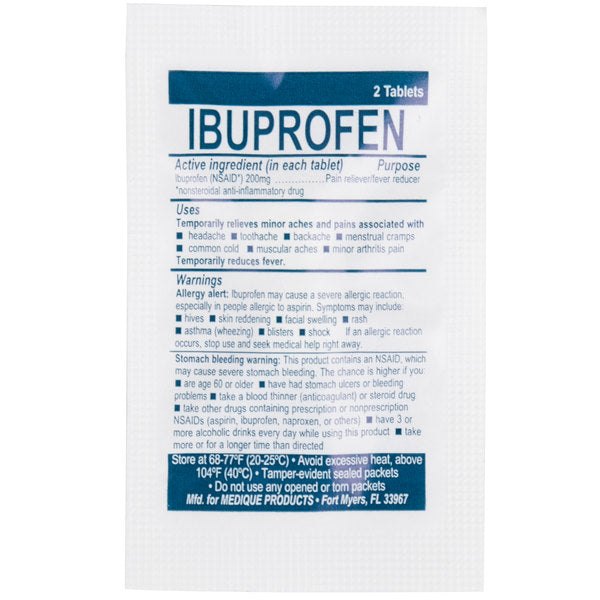 Ibuprofen, 8/box quakekits.com