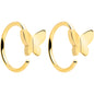20G Gold Tone Implant Grade Titanium Butterfly Open Hoop Earring Set BodyCandy