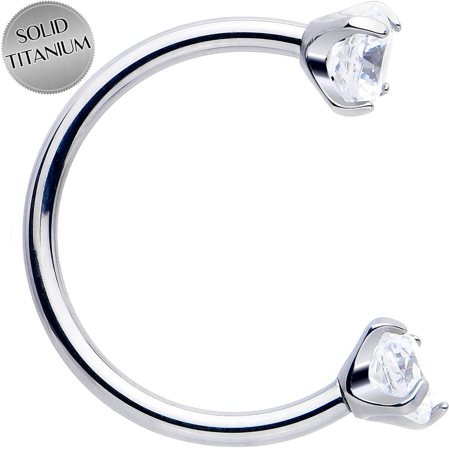 Double Gem Horseshoe Nose Ring Kit with Ball Grabber BodyCandy