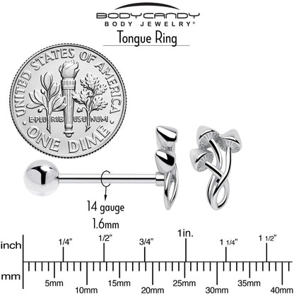 Trippy Mushroom Trio Barbell Tongue Ring BodyCandy