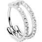 20G Double Row Micro Gem Implant Grade Titanium Hinged Double Hoop Nose Ring BodyCandy