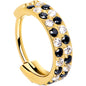20G CZ Double Row Checkerboard Implant Grade Titanium Nose Hoop BodyCandy
