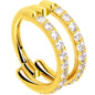 18G Double Row Micro Gem Implant Grade Titanium Hinged Double Hoop Nose Ring BodyCandy