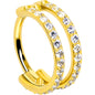 18G Double Row Micro Gem Implant Grade Titanium Hinged Double Hoop Nose Ring BodyCandy