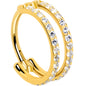 18G Double Row Micro Gem Implant Grade Titanium Hinged Double Hoop Nose Ring BodyCandy
