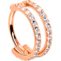 18G Double Row Micro Gem Implant Grade Titanium Hinged Double Hoop Nose Ring BodyCandy