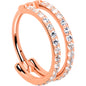 18G Double Row Micro Gem Implant Grade Titanium Hinged Double Hoop Nose Ring BodyCandy