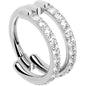 18G Double Row Micro Gem Implant Grade Titanium Hinged Double Hoop Nose Ring BodyCandy