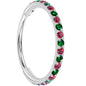 20G Micro Gem Titanium Hinged Nose Hoop - Christmas Nose Ring BodyCandy