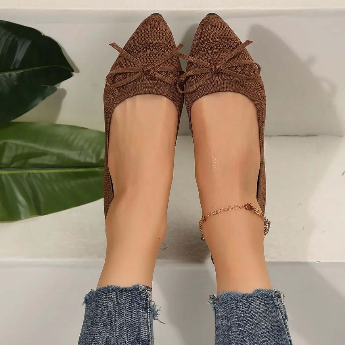 Knitted Pointed-toe Flats Shoes for Women - Ins Fashion SnagBag