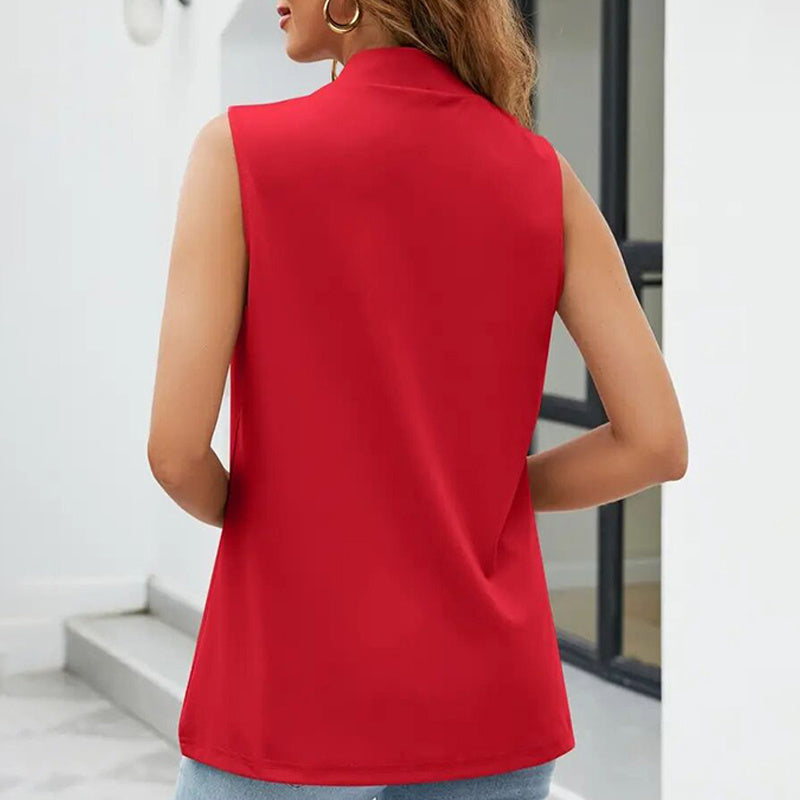 Women’s Sleeveless Stand-Collar Vest Cardigan FitiqueFit