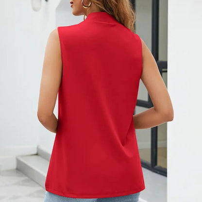 Women’s Sleeveless Stand-Collar Vest Cardigan FitiqueFit