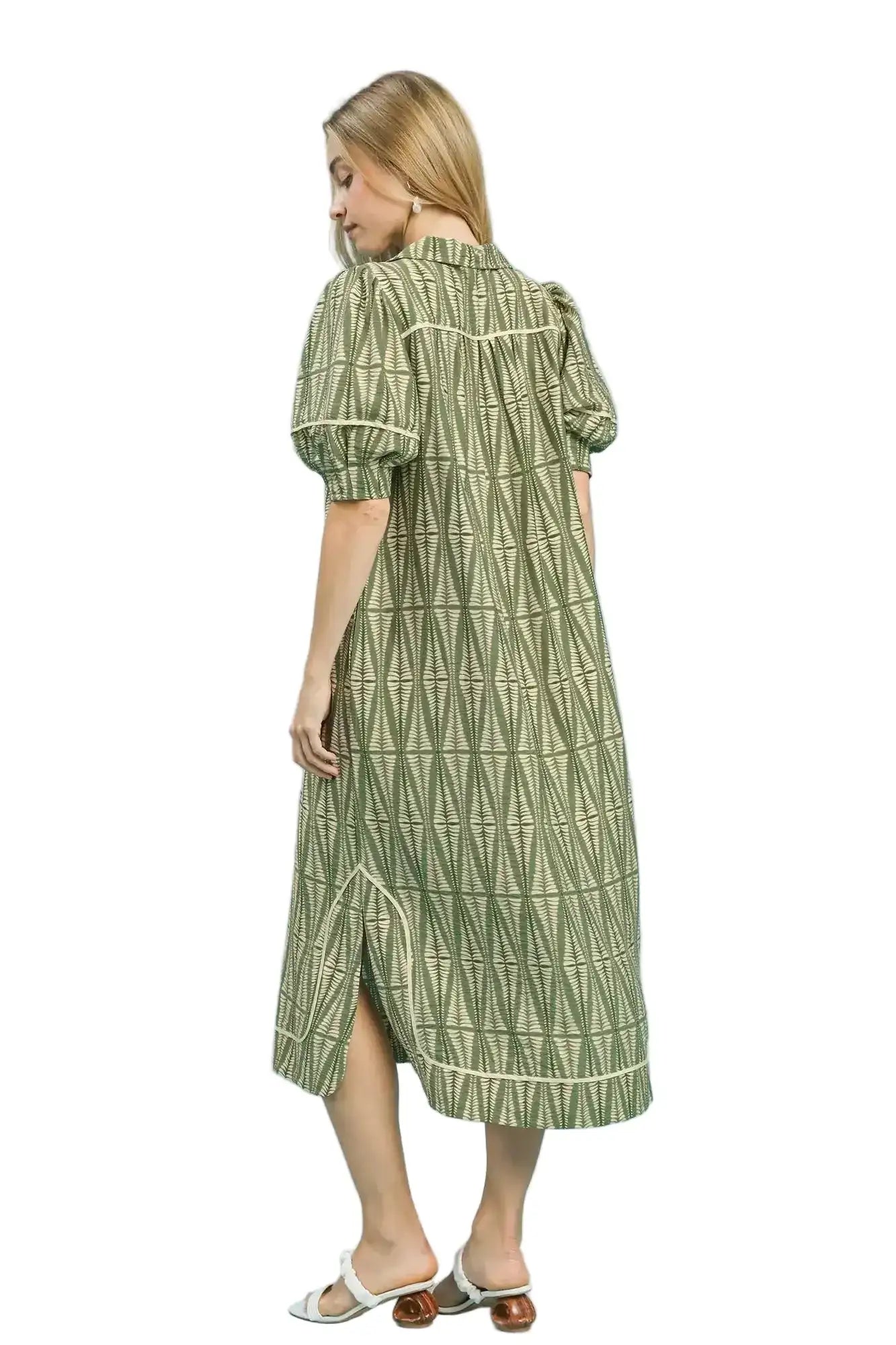 Umgee Geometric Print Midi Dress West2East Surf