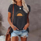 Sunrise Print Round Neck T-Shirt FitiqueFit