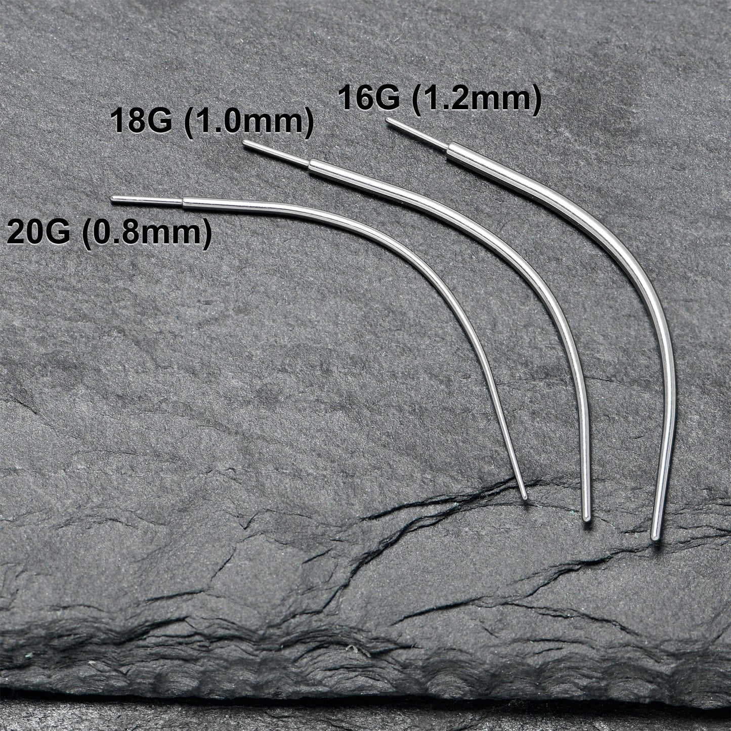Stainless Steel Curved Insertion Tool, Threadless Insertion Pin Taper BodyCandy