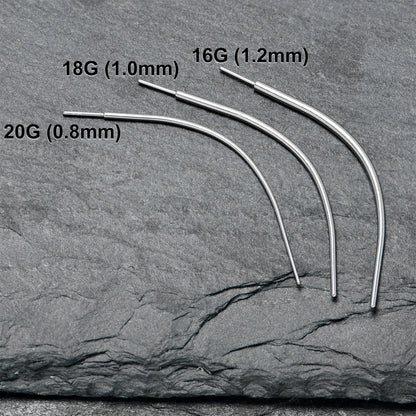 Stainless Steel Curved Insertion Tool, Threadless Insertion Pin Taper BodyCandy