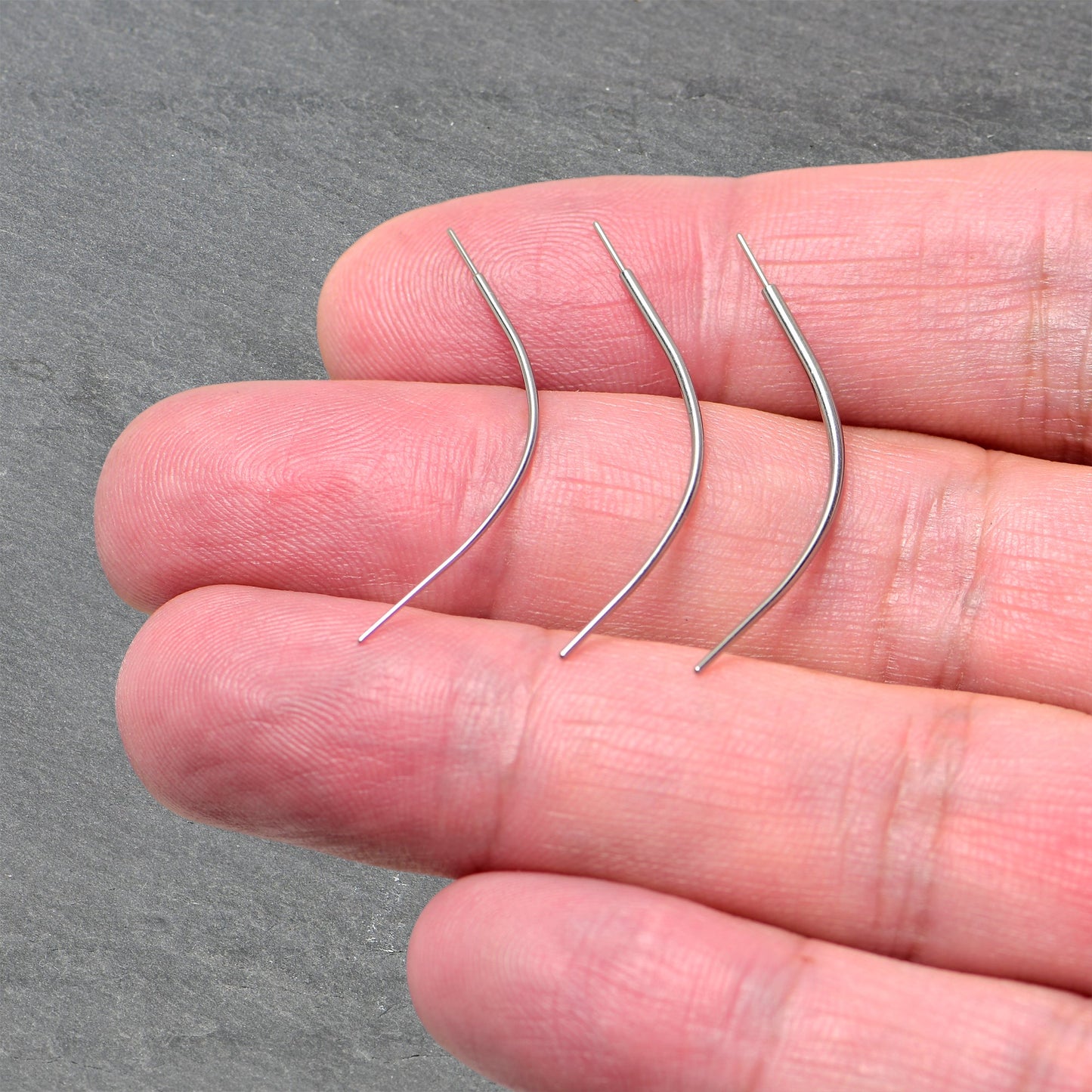 Stainless Steel Curved Insertion Tool, Threadless Insertion Pin Taper BodyCandy