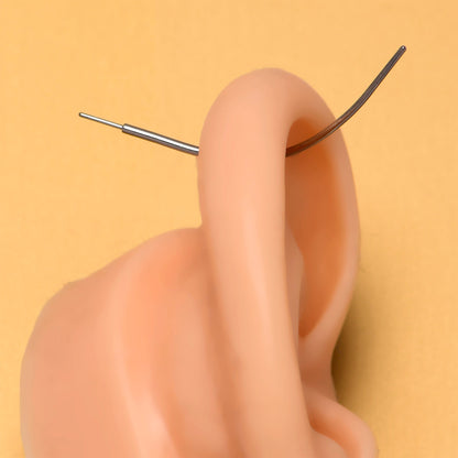 Stainless Steel Curved Insertion Tool, Threadless Insertion Pin Taper BodyCandy