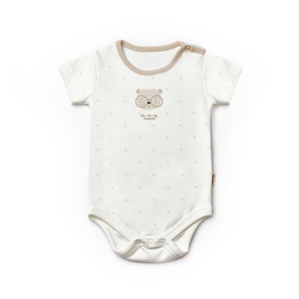 Teddy Ecru Short Sleeve Organic Cotton Honey and Hive