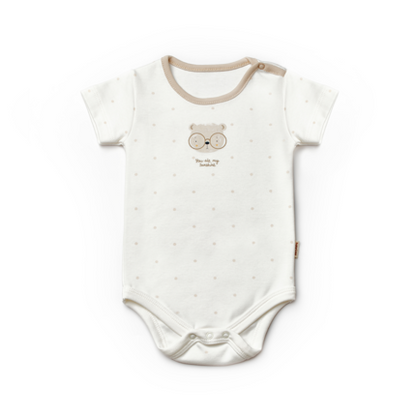Teddy Ecru Short Sleeve Organic Cotton Honey and Hive