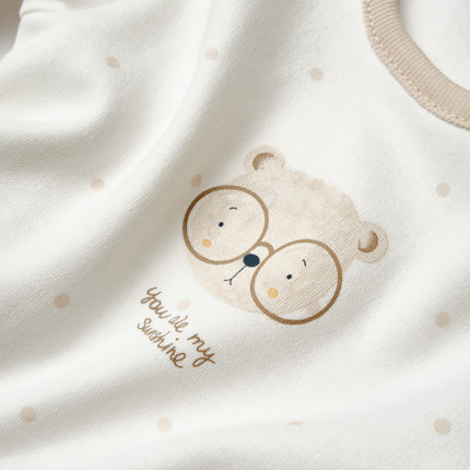 Teddy Ecru Short Sleeve Organic Cotton Honey and Hive