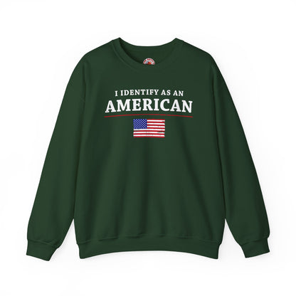 I Identify As An American Crewneck Sweatshirt The Devil's Pickle