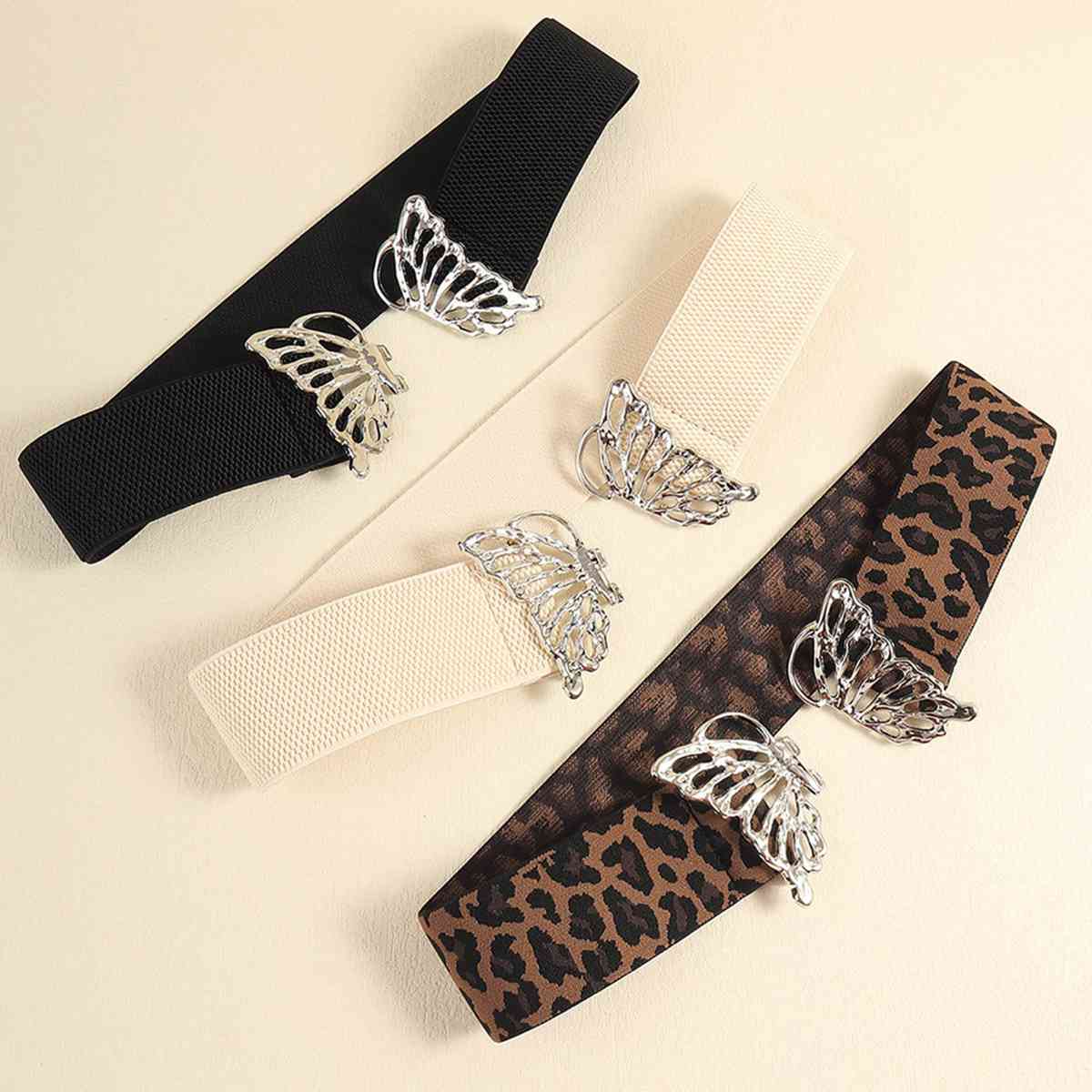 Butterfly Alloy Buckle Elastic Belt See size chart under “more details” The Fashion Celestial