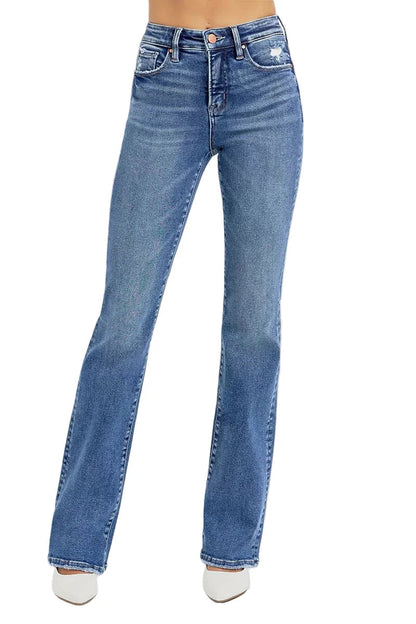 RISEN Full Size Tummy Control High Rise Straight Jeans Plus Size Garden Naked Curves