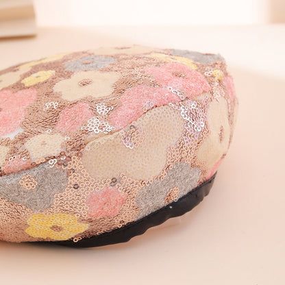 Sequin Flower Beret – Trendy Painter's Hat for Women | Outdoor & Everyday Style FitiqueFit