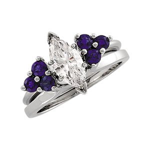 14K White Natural Blue Sapphire Wrap-Style Enhancer Ring Ethereal Legacy Boutiques