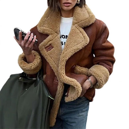 Cozy Cowgirl Lamb's Wool Casual Jacket – Stylish & Comfortable for Cowgirls Country in My Heart
