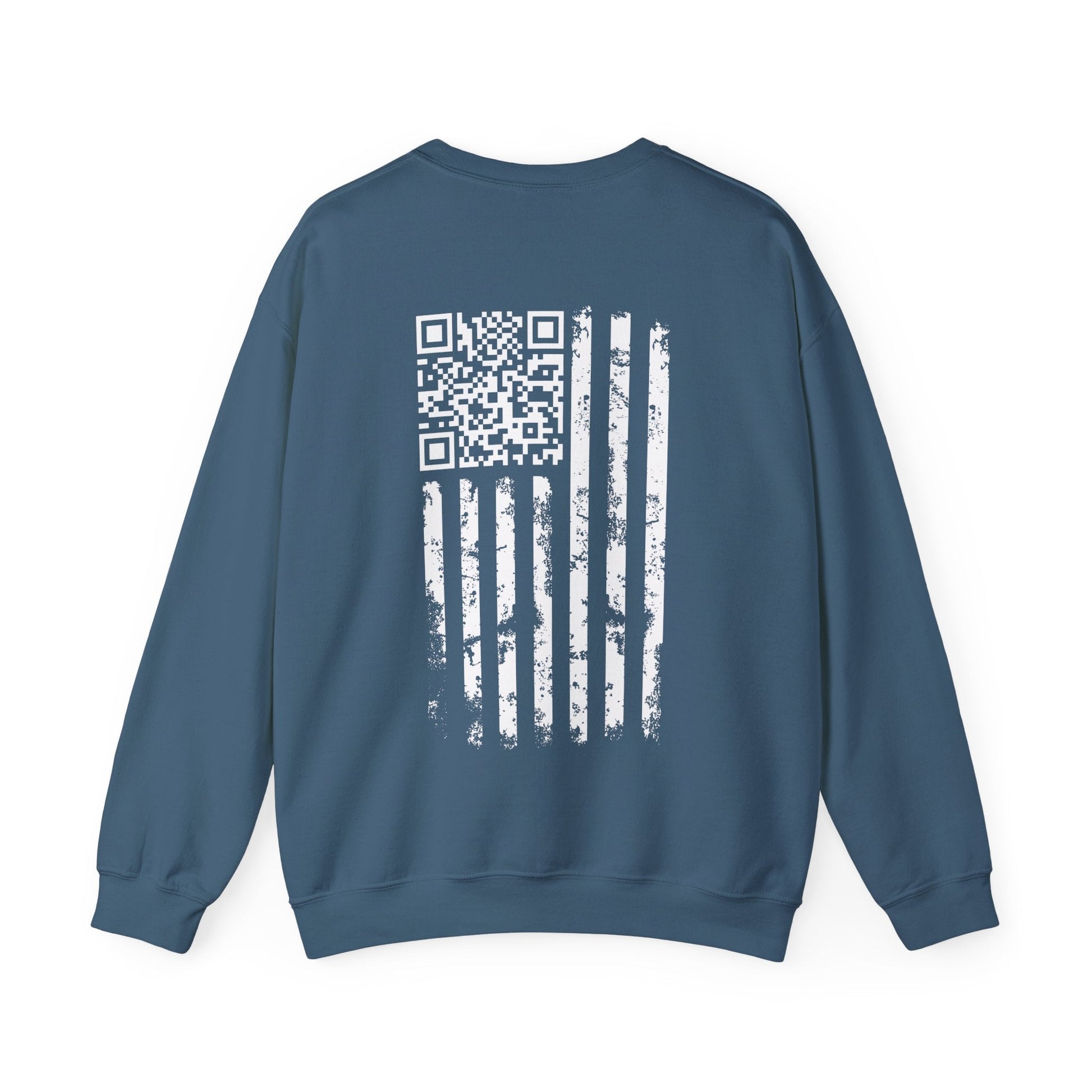 American Flag QR Code Crewneck Sweatshirt The Devil's Pickle