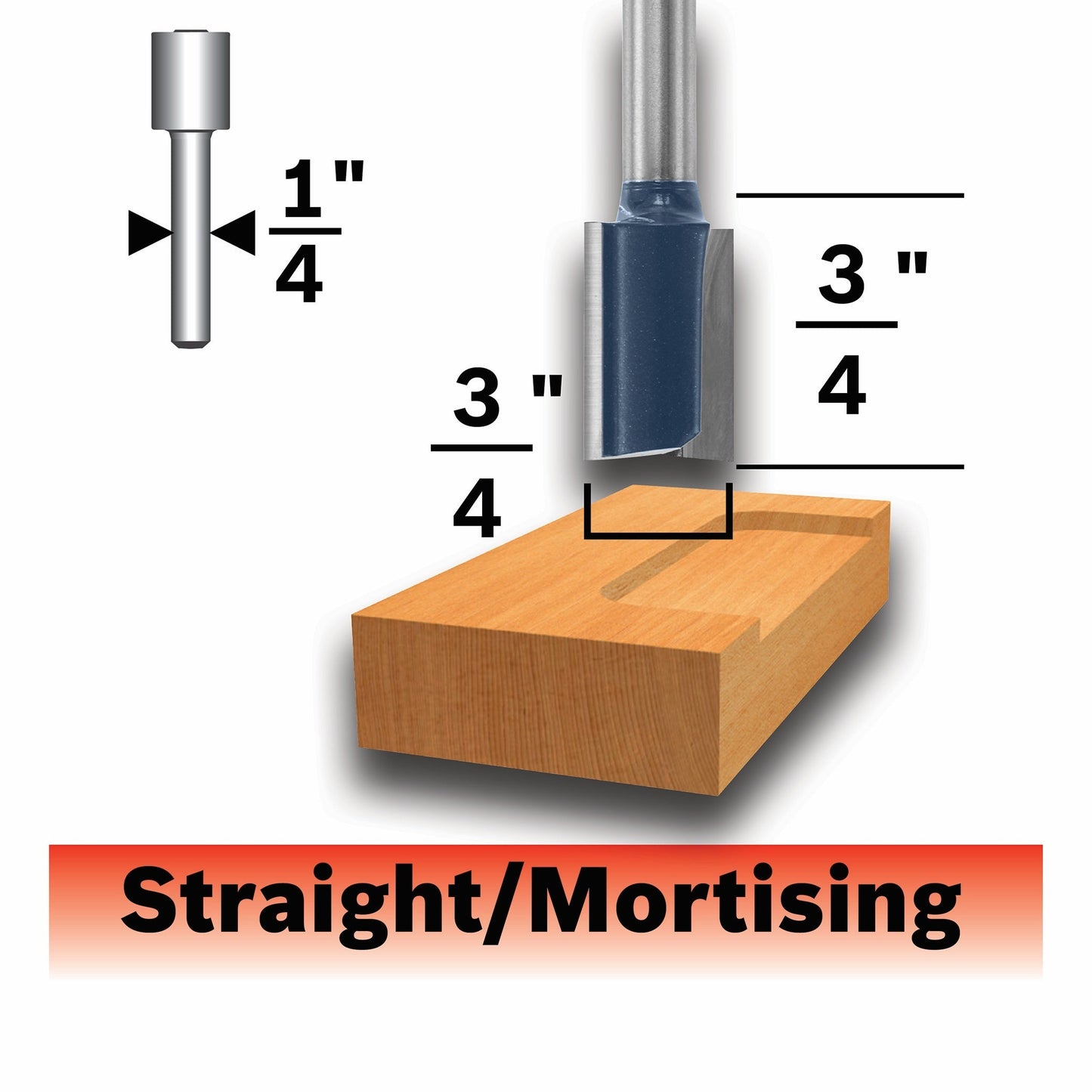 BOSCH 85248MC 3/4 In. x 3/4 In. Carbide-Tipped Hinge Mortising Router Bit VM Hardware
