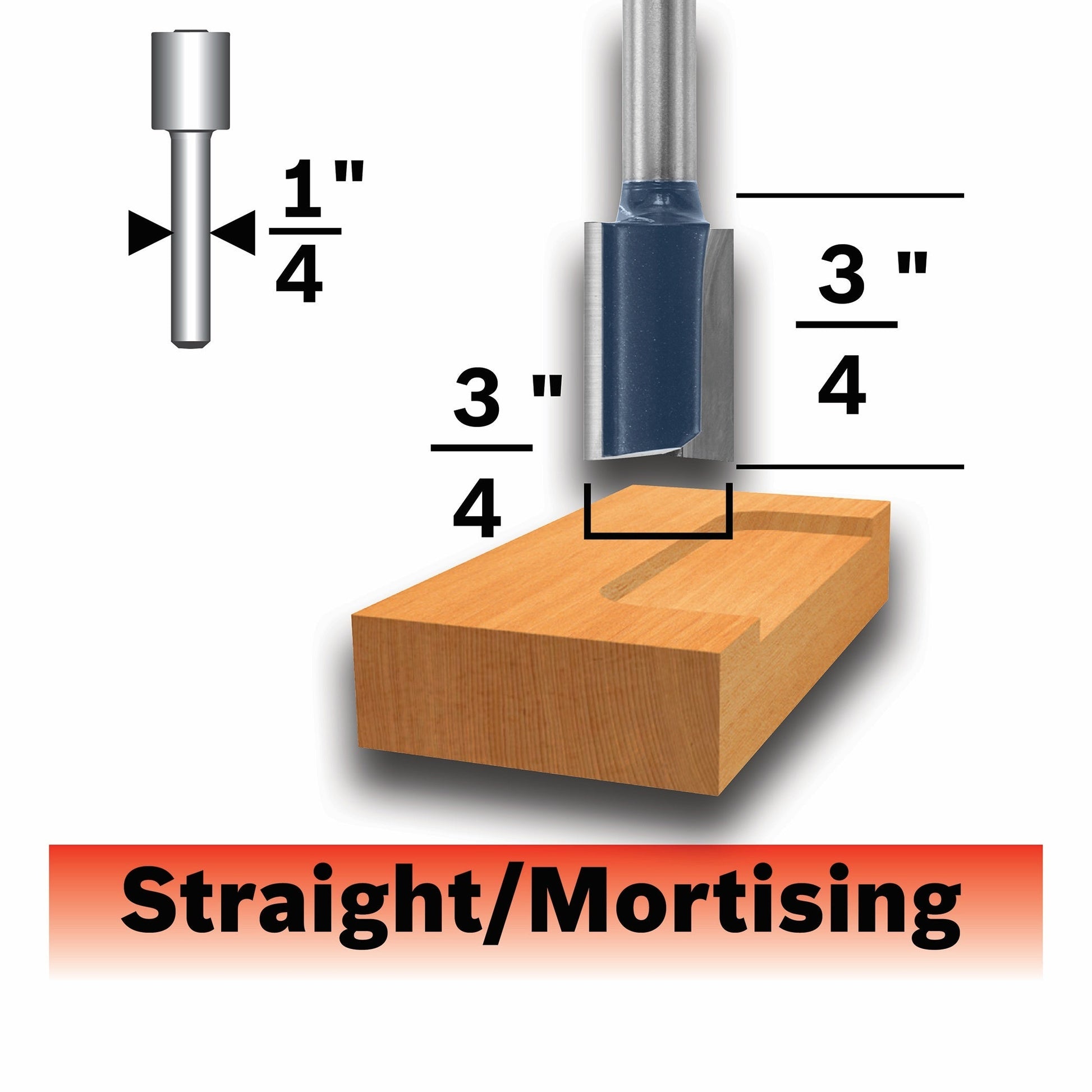 BOSCH 85248MC 3/4 In. x 3/4 In. Carbide-Tipped Hinge Mortising Router Bit VM Hardware