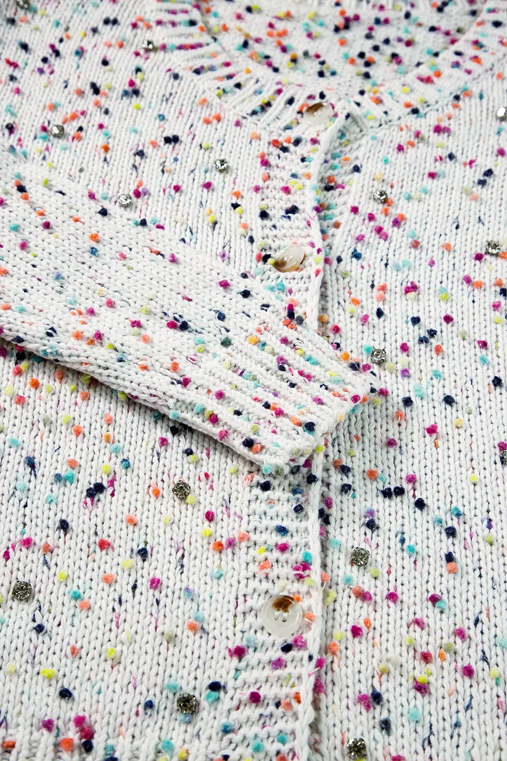 Confetti Button Up Long Sleeve Cardigan New Era Fashion LLc