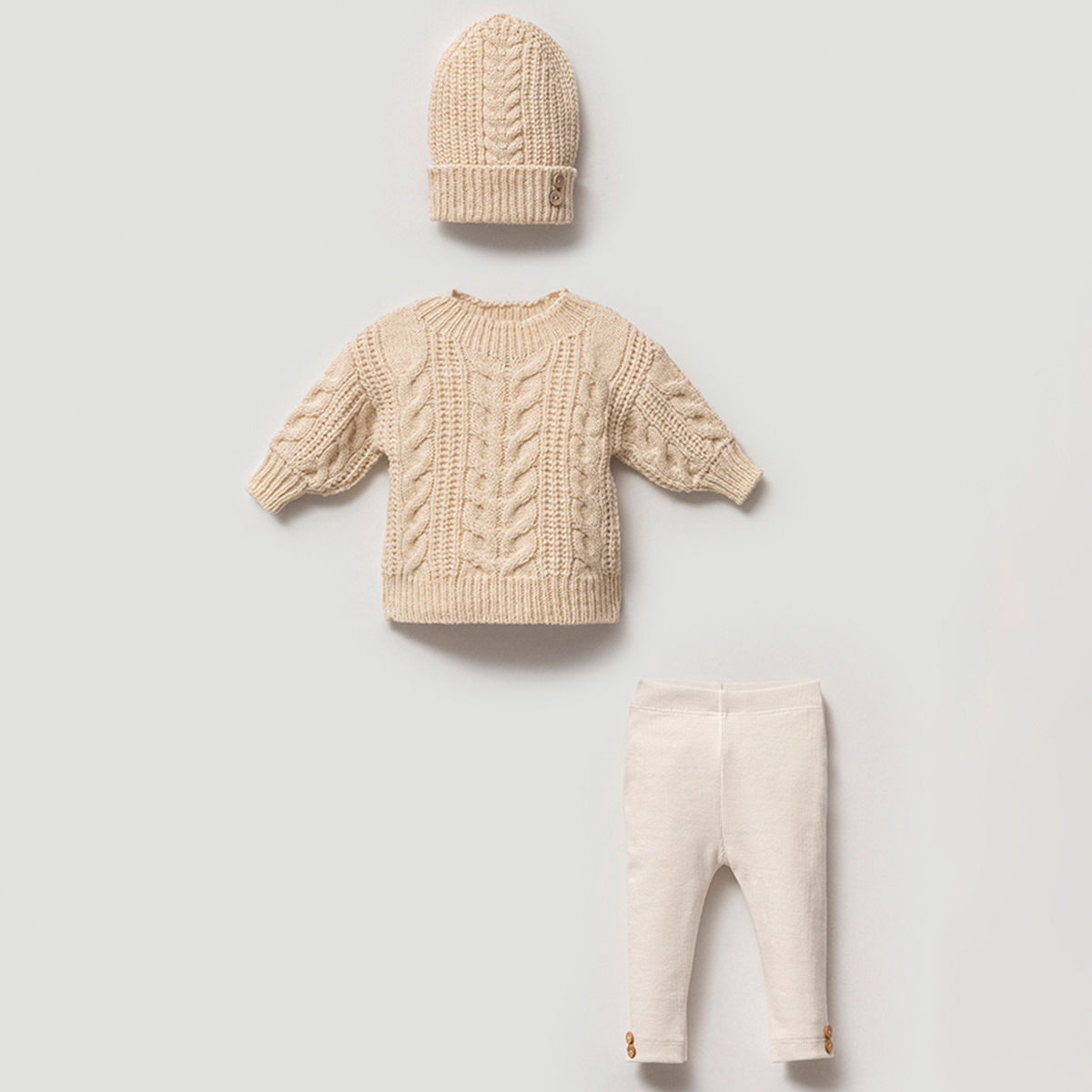 Blake 3 Piece Cable Knit Set Honey and Hive
