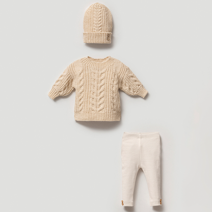 Blake 3 Piece Cable Knit Set Honey and Hive